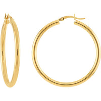 Olas d'Oro - 10K Yellow Gold Polished 40mm Hoop Earrings