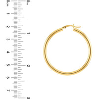 Olas d'Oro - 10K Yellow Gold Polished 40mm Hoop Earrings
