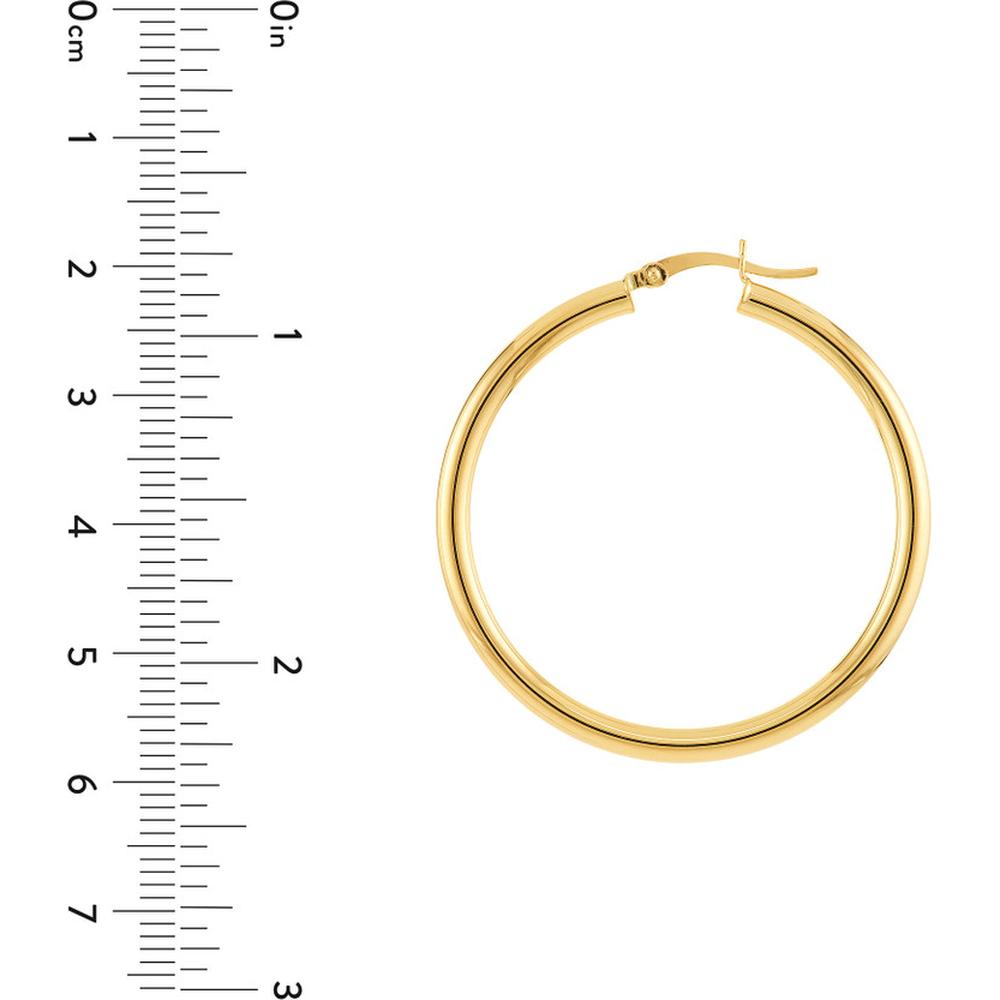 Olas d'Oro - 10K Yellow Gold Polished 40mm Hoop Earrings