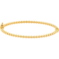Olas d'Oro - 10K Yellow Gold Polished Ball Bangle Bracelet - 5.90g