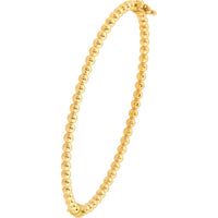 Olas d'Oro - 10K Yellow Gold Polished Ball Bangle Bracelet - 5.90g