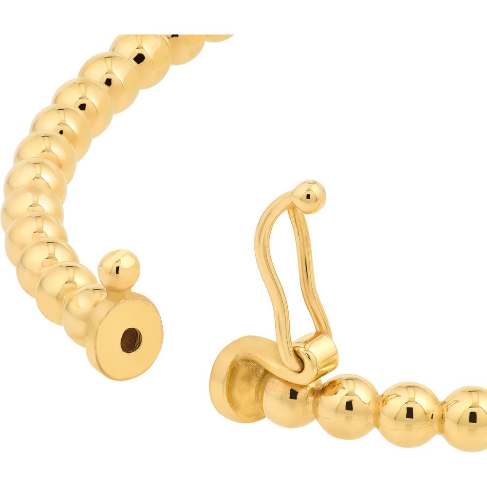 Olas d'Oro - 10K Yellow Gold Polished Ball Bangle Bracelet - 5.90g