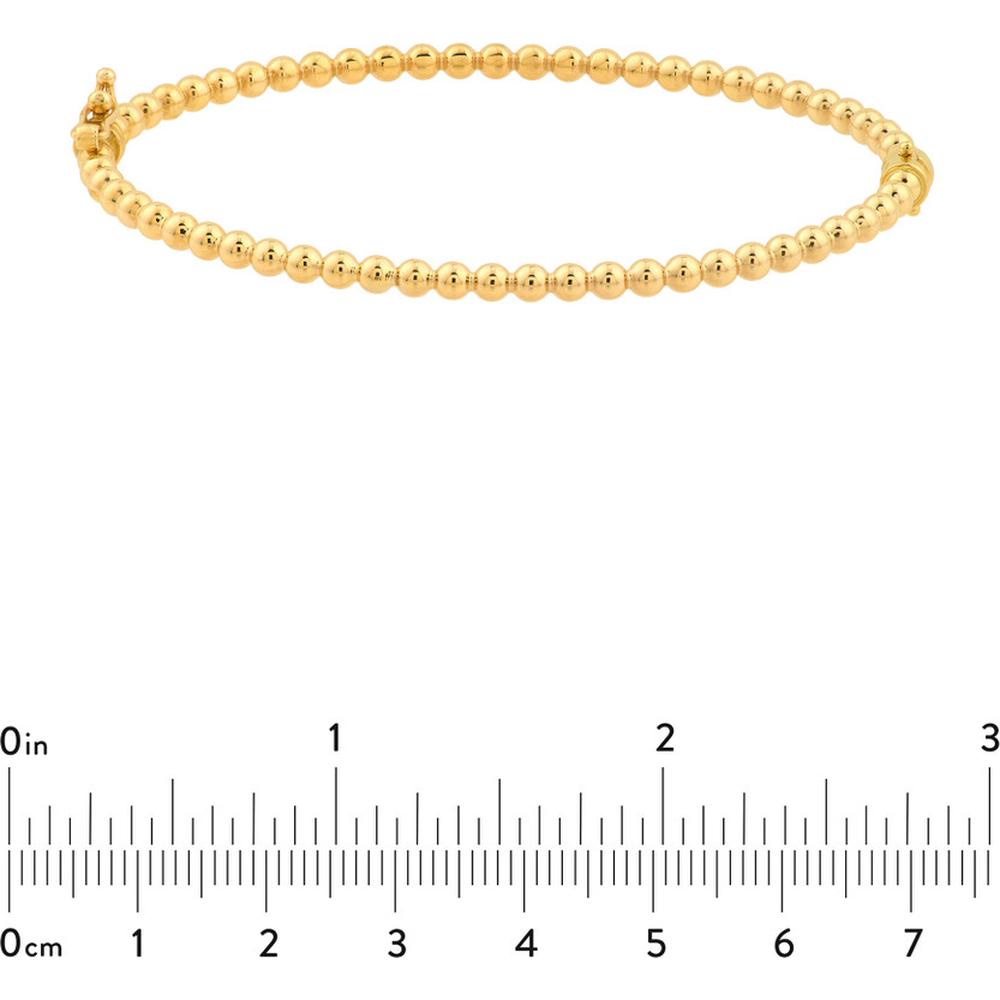 Olas d'Oro - 10K Yellow Gold Polished Ball Bangle Bracelet - 5.90g