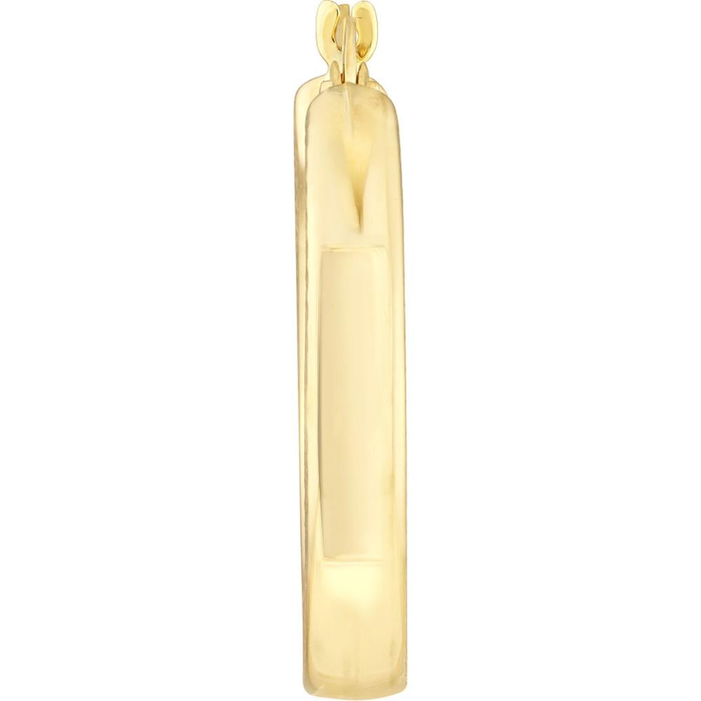 Olas d'Oro - 10K Yellow Gold Side Dotted Design Round Hoop Earrings - 2.90 Grams