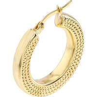 Olas d'Oro - 10K Yellow Gold Side Dotted Design Round Hoop Earrings - 2.90 Grams