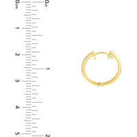 Olas d'Oro - 10K Yellow Gold Square Diamond Cut Design Round Hoop Earrings