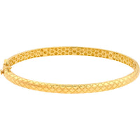 Olas d'Oro - 10K Yellow Gold Square Etched Bangle with Box Lock Closure - 6.50 Grams