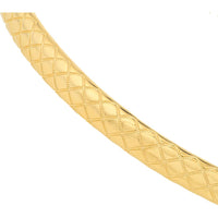 Olas d'Oro - 10K Yellow Gold Square Etched Bangle with Box Lock Closure - 6.50 Grams