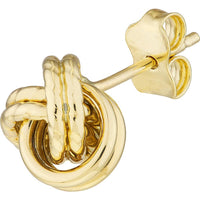 Olas d'Oro - 10K Yellow Gold Textured Love Knot Stud Earrings - 1.65 Grams