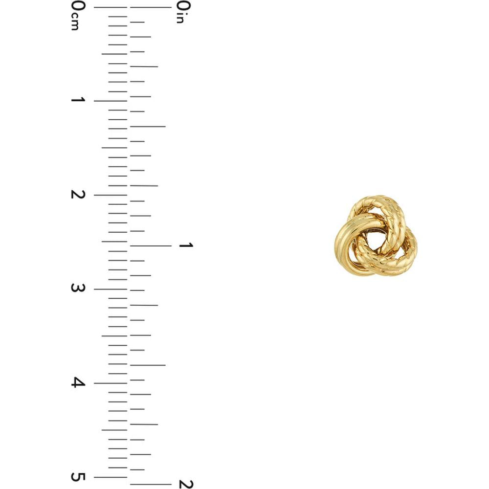 Olas d'Oro - 10K Yellow Gold Textured Love Knot Stud Earrings - 1.65 Grams