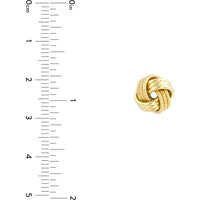 Olas d'Oro - 10K Yellow Gold Textured Triple Wire Love Knot Earrings