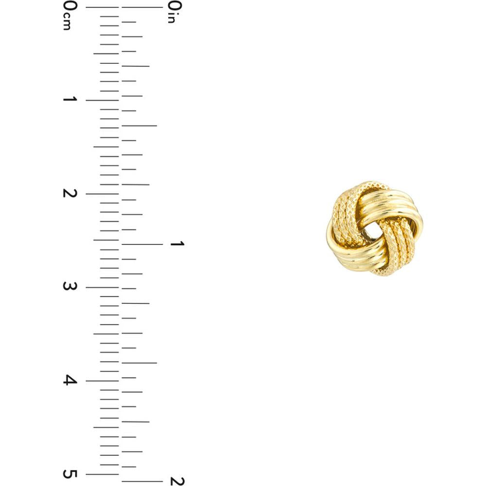 Olas d'Oro - 10K Yellow Gold Textured Triple Wire Love Knot Earrings