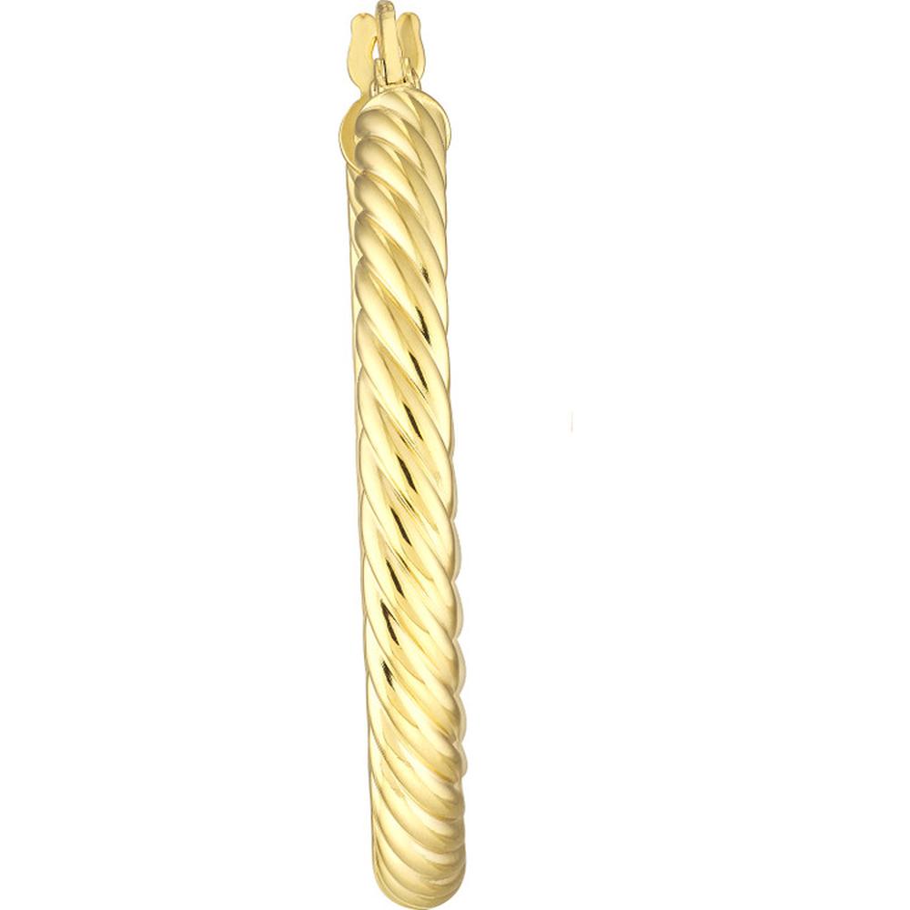Olas d'Oro - 10K Yellow Gold Twisted Rope Hoop Earrings - 1.75 Grams Total Weight