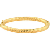 Olas d'Oro - 10K Yellow Gold Twisted Tube Bangle Bracelet - 5.50 Grams Total Weight