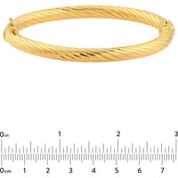 Olas d'Oro - 10K Yellow Gold Twisted Tube Bangle Bracelet - 5.50 Grams Total Weight