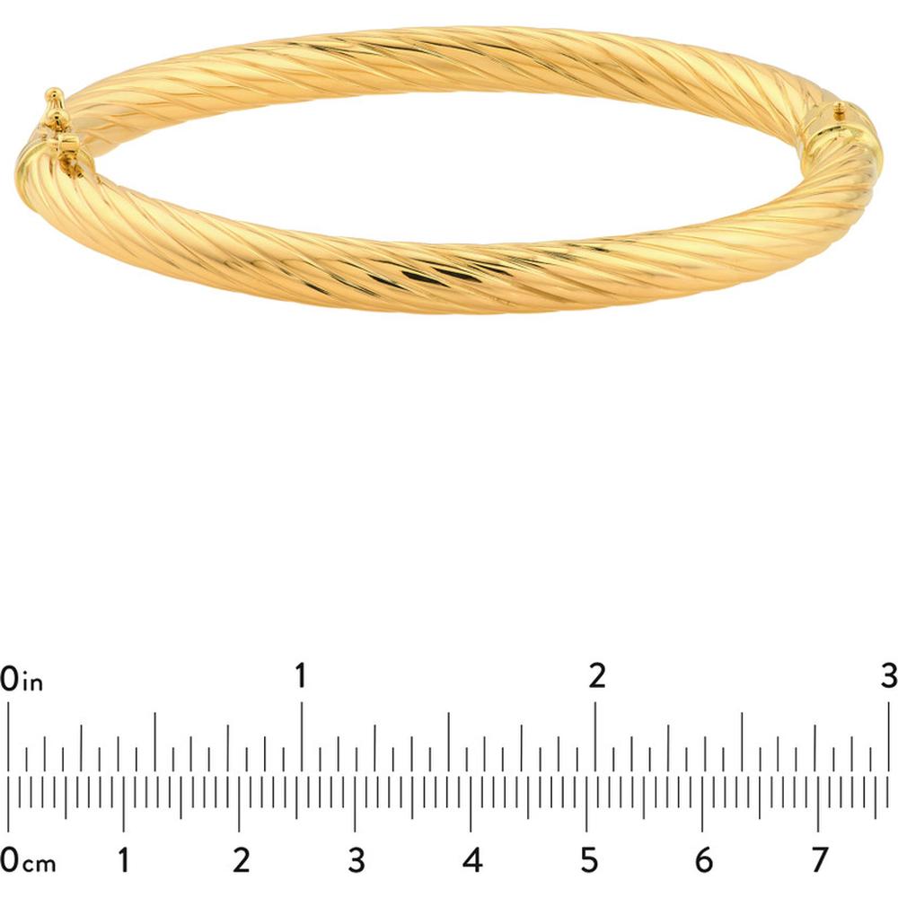Olas d'Oro - 10K Yellow Gold Twisted Tube Bangle Bracelet - 5.50 Grams Total Weight