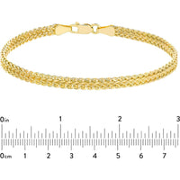 Olas d'Oro - 10K Yellow Gold Two-Row Wheat Chain Bracelet - 2.93 Grams