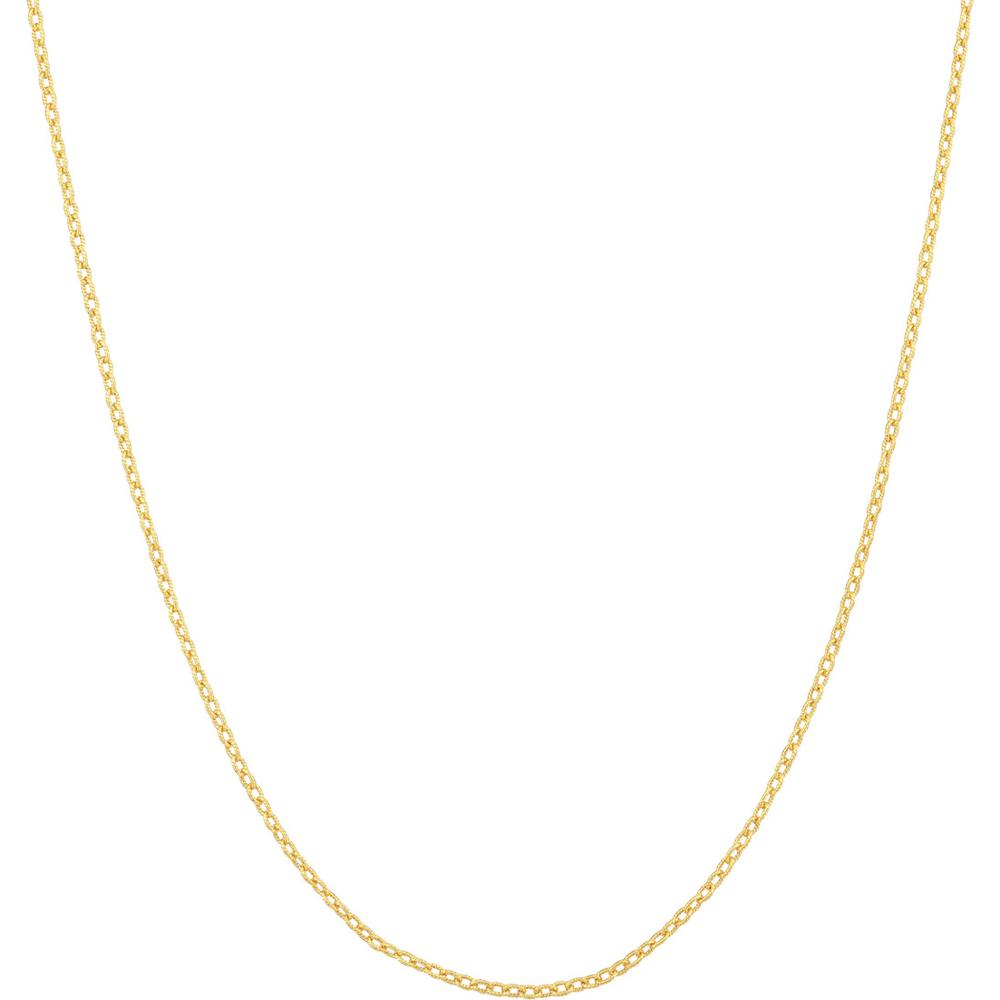 Olas d'Oro - 14K Black Gold 1.85mm Designer Rolo Chain Choker Necklace with Lobster Lock - 10" Length