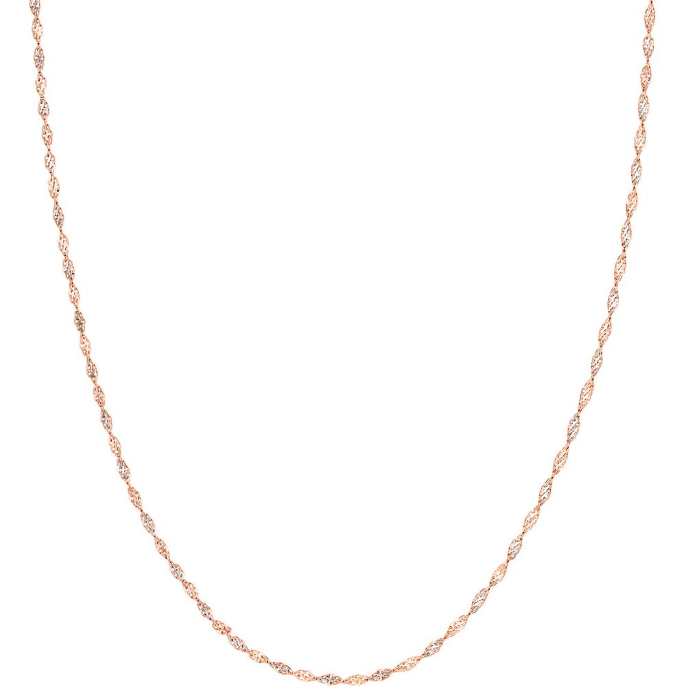 Olas d'Oro - 14K Rose and White Gold 2.10mm Dorica Chain Necklace - 20'' Length