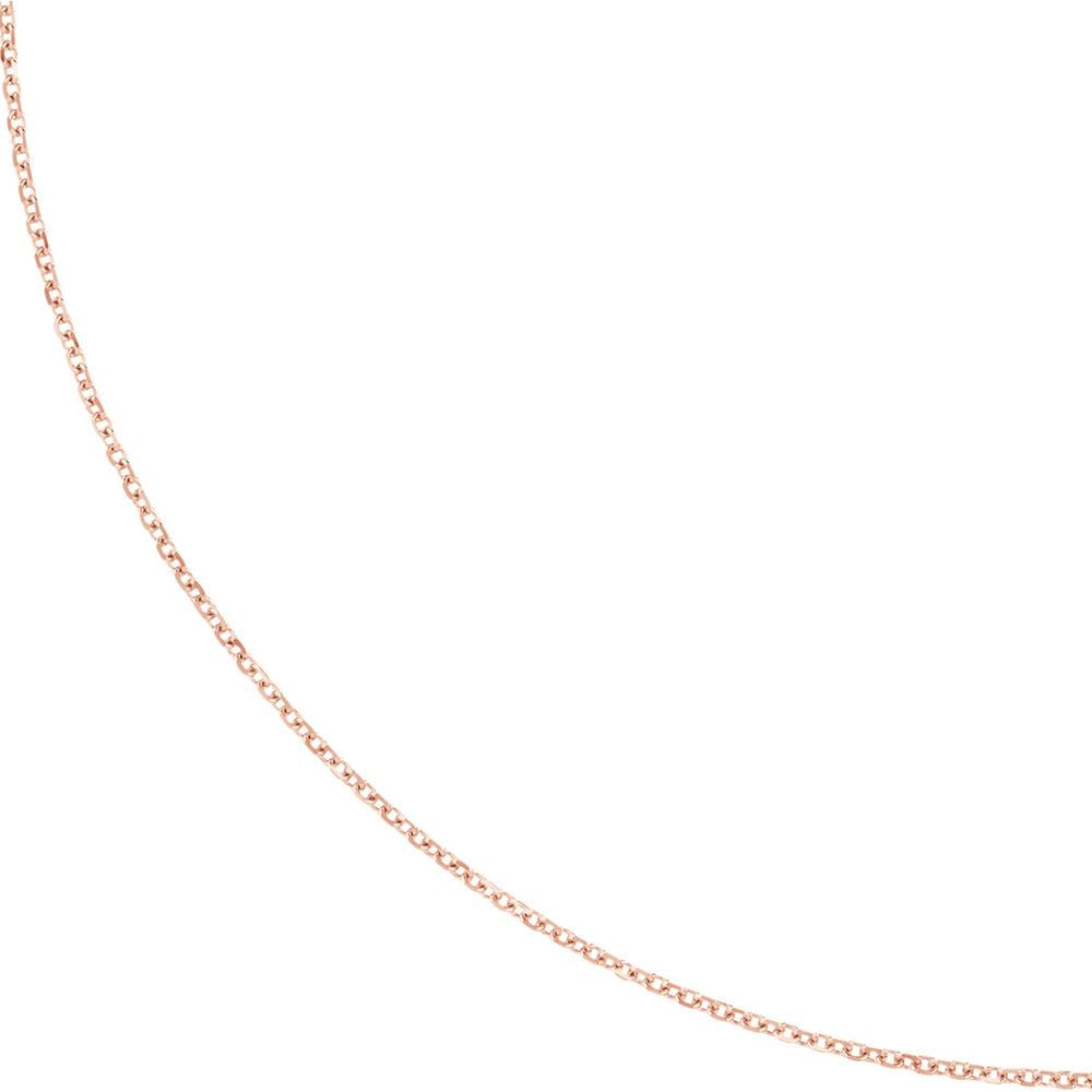 Olas d'Oro - 14K Rose Gold 1.05mm Open Diamond-Cut Cable Chain Necklace - 16"