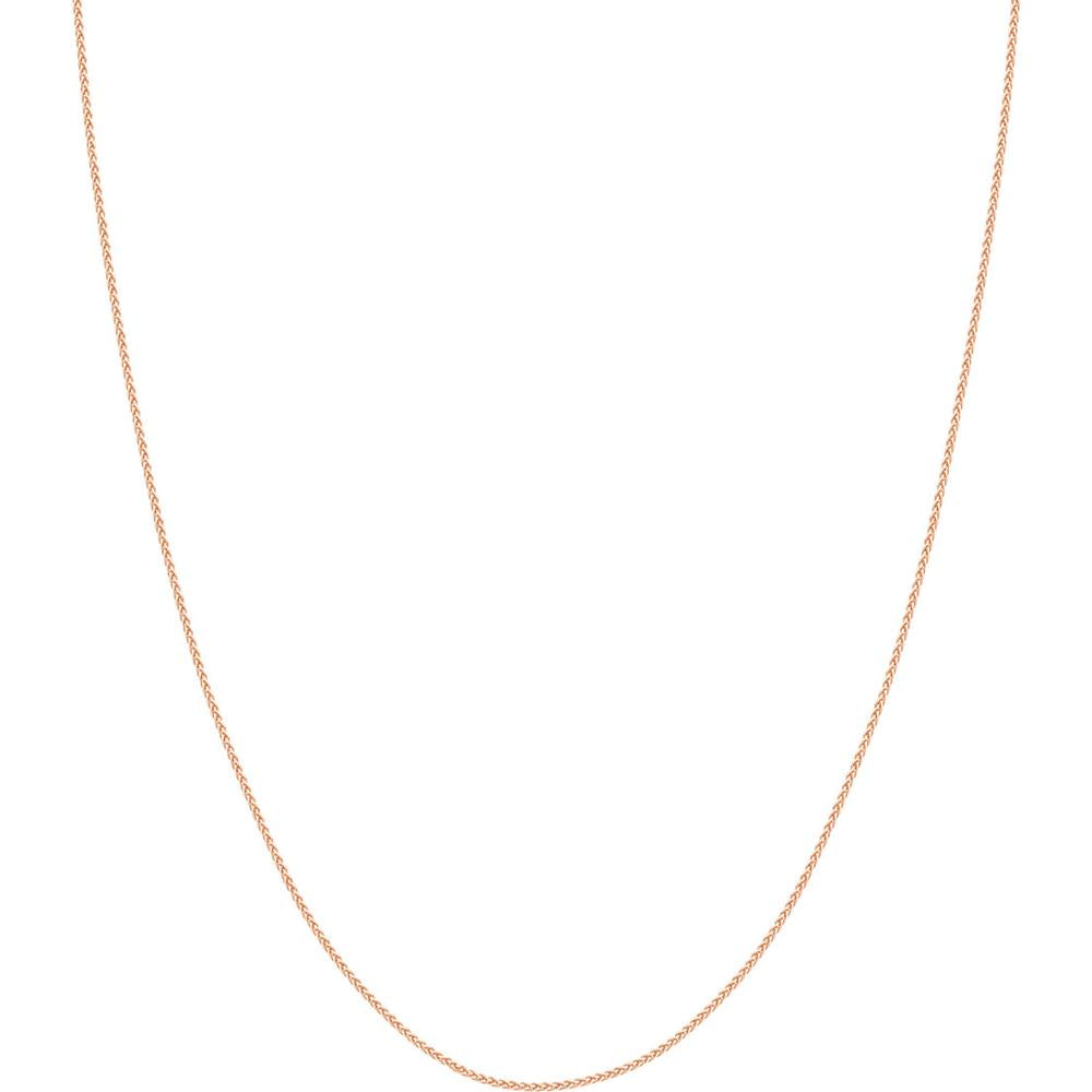 Olas d'Oro - 14K Rose Gold 1.05mm Wheat Chain Necklace with Lobster Lock - 24 inches