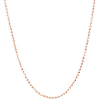 Olas d'Oro - 14K Rose Gold 1.15mm Diamond-Cut Bead Chain with Lobster Lock - 18" Length