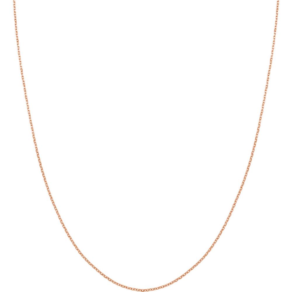 Olas d'Oro - 14K Rose Gold 1.15mm Diamond-Cut Cable Chain Necklace with Lobster Lock - 20 Inches