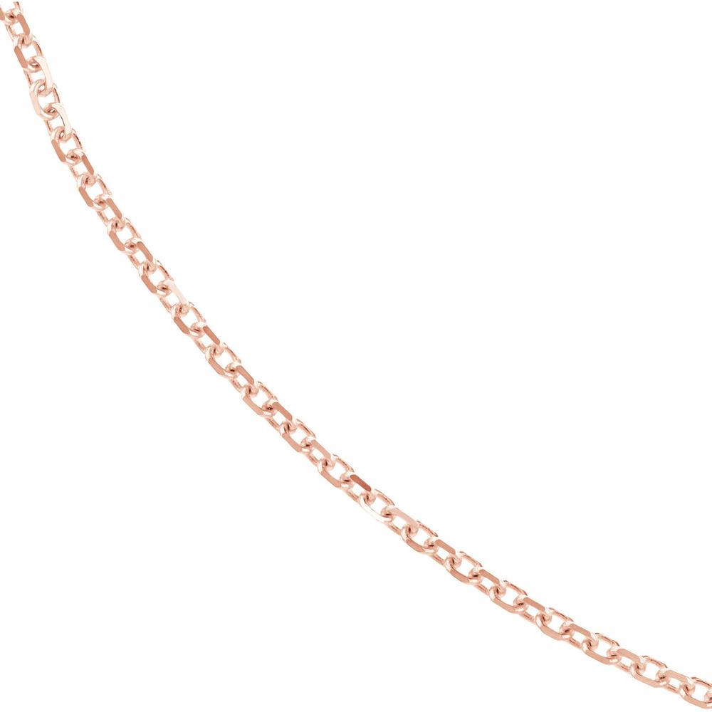 Olas d'Oro - 14K Rose Gold 1.15mm Diamond-Cut Cable Chain Necklace with Lobster Lock - 20 Inches