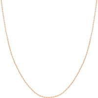 Olas d'Oro - 14K Rose Gold 1.30mm Paper Clip Chain Necklace with Pear Shape Lobster Lock - 20" Length