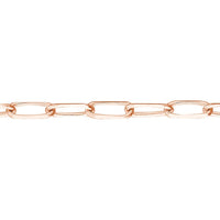 Olas d'Oro - 14K Rose Gold 1.7mm Paper Clip Choker Chain - Adjustable Length 13-16 Inches
