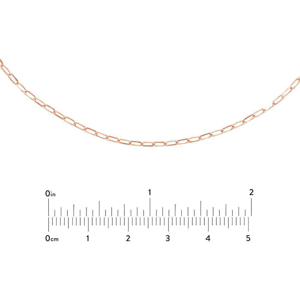 Olas d'Oro - 14K Rose Gold 1.7mm Paper Clip Choker Chain - Adjustable Length 13-16 Inches