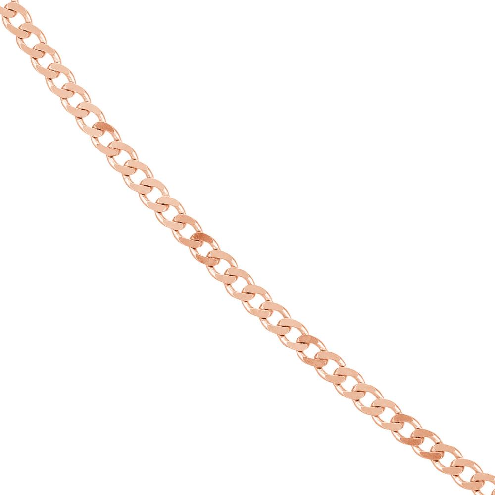 Olas d'Oro - 14K Rose Gold 1.95mm Open Curb Chain 20" Necklace - 3.22 Grams Average Weight