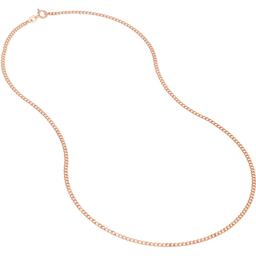 Olas d'Oro - 14K Rose Gold 1.95mm Open Curb Chain 20" Necklace - 3.22 Grams Average Weight