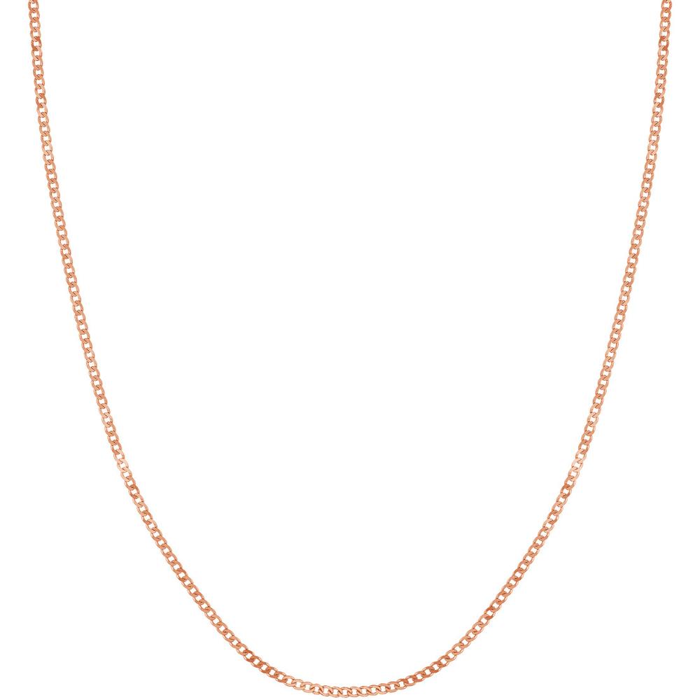 Olas d'Oro - 14K Rose Gold 1.95mm Open Curb Chain Necklace - 18 inches