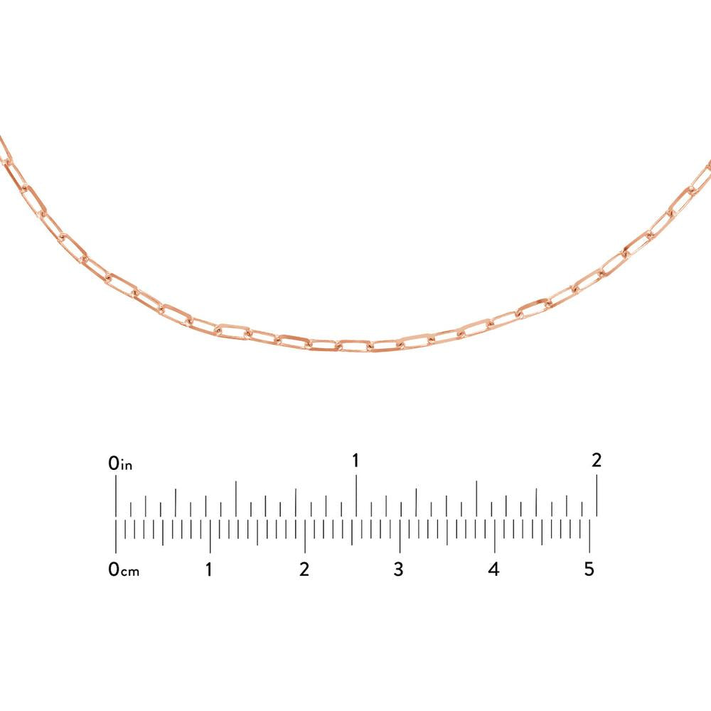 Olas d'Oro - 14K Rose Gold 1.95mm Paper Clip Choker Chain - Adjustable 13-16" Length