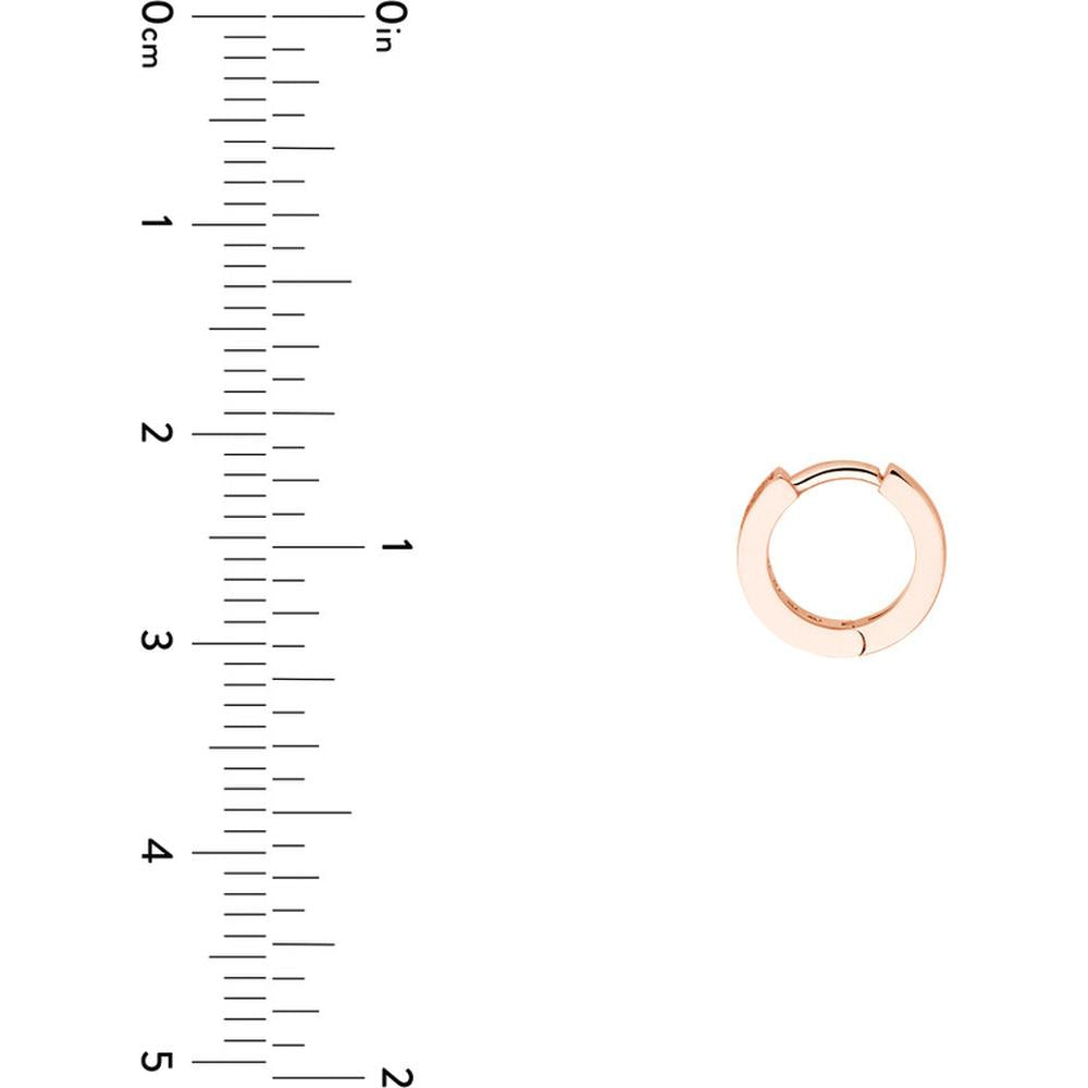 Olas d'Oro - 14K Rose Gold 10mm Diamond Hoop Earrings with Pave Set Diamonds - 0.15 Carat Total Diamond Weight