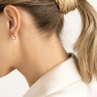 Olas d'Oro - 14K Rose Gold 12mm Oblong Polished Mini Hoops - 2.80 Grams Weight