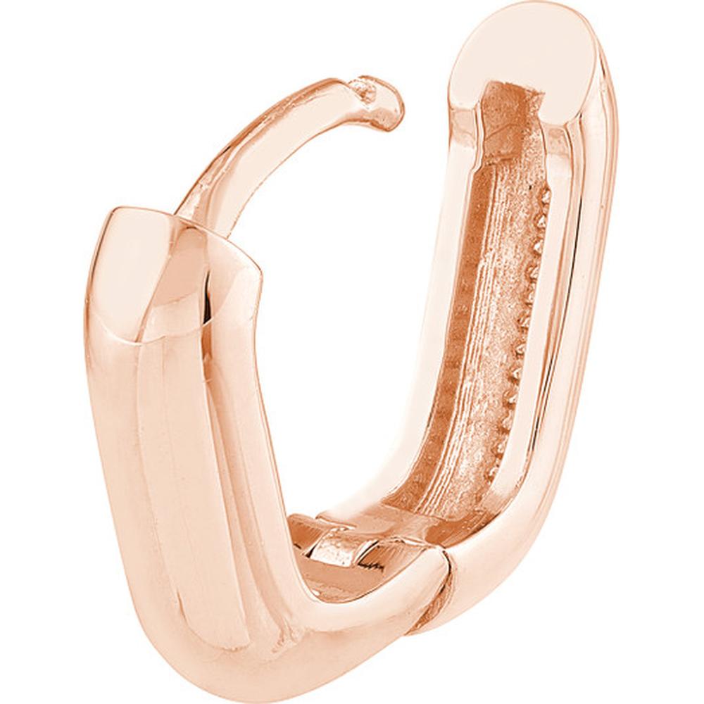 Olas d'Oro - 14K Rose Gold 12mm Oblong Polished Mini Hoops - 2.80 Grams Weight