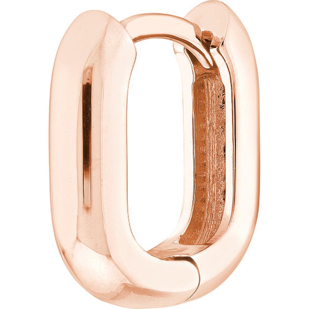 Olas d'Oro - 14K Rose Gold 12mm Oblong Polished Mini Hoops - 2.80 Grams Weight