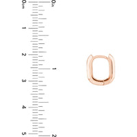 Olas d'Oro - 14K Rose Gold 12mm Oblong Polished Mini Hoops - 2.80 Grams Weight