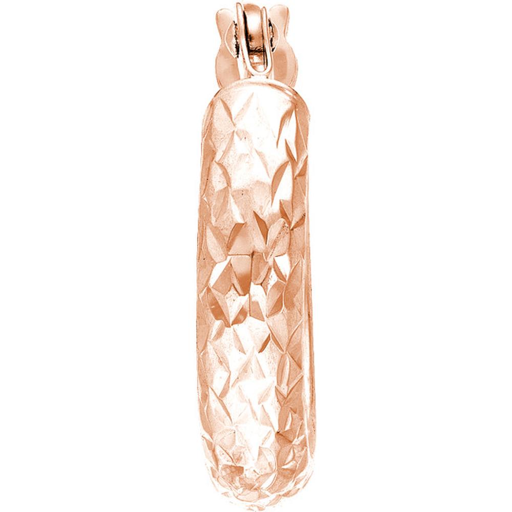 Olas d'Oro - 14K Rose Gold 15mm Diamond-Cut Small Hoop Earrings