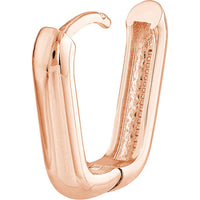 Olas d'Oro - 14K Rose Gold 15mm Oblong Polished Mini Hoops - 2.90 Grams Total Weight