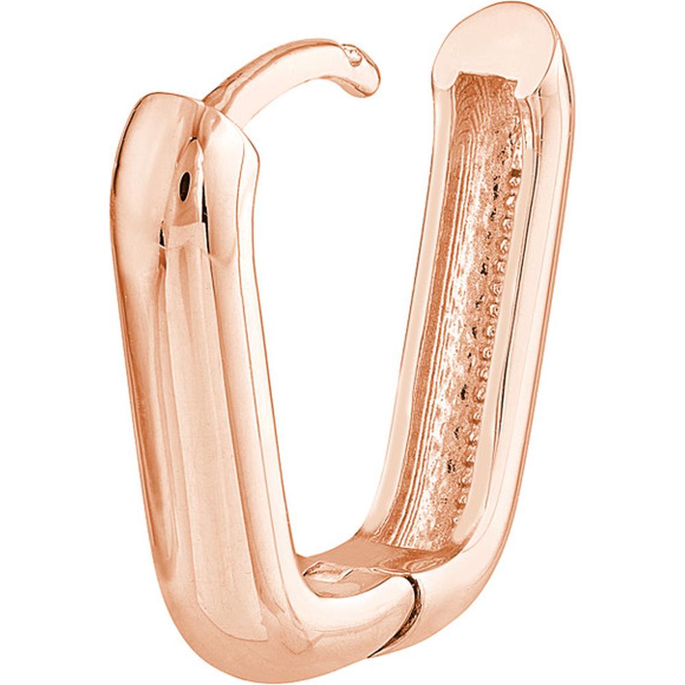 Olas d'Oro - 14K Rose Gold 15mm Oblong Polished Mini Hoops - 2.90 Grams Total Weight
