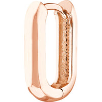 Olas d'Oro - 14K Rose Gold 15mm Oblong Polished Mini Hoops - 2.90 Grams Total Weight