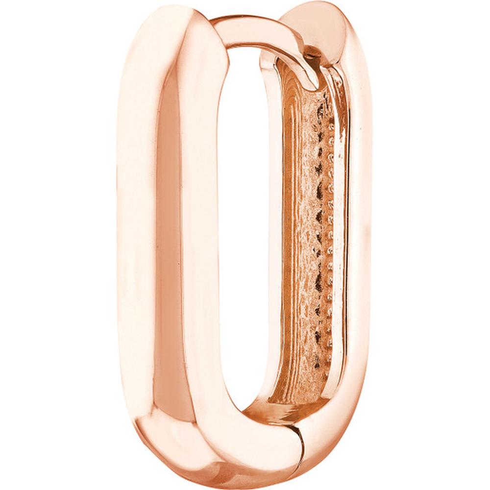 Olas d'Oro - 14K Rose Gold 15mm Oblong Polished Mini Hoops - 2.90 Grams Total Weight