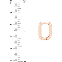 Olas d'Oro - 14K Rose Gold 15mm Oblong Polished Mini Hoops - 2.90 Grams Total Weight