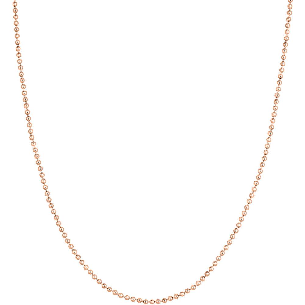 Olas d'Oro - 14K Rose Gold 16-Inch Bead Chain Necklace - 5.72g Total Weight