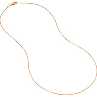 Olas d'Oro - 14K Rose Gold 16" Box Chain Necklace with Lobster Clasp 0.66mm Width