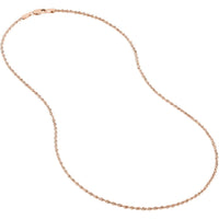Olas d'Oro - 14K Rose Gold 16" Light Rope Chain Necklace - 1.8mm Gauge