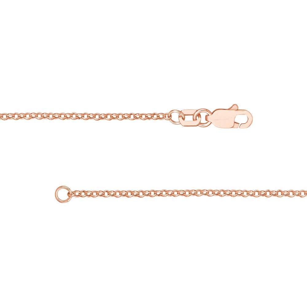 Olas d'Oro - 14K Rose Gold 16" Rolo Chain Necklace with Lobster Lock